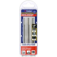 Set of tungstene carbide rotary burrs Ø3-4-6 mm, 3 pcs