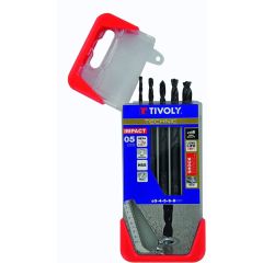 Tivoly Sheet Metal & Tubing Drill Bit Set – 5-Piece Ø2–6 mm, Burr-Free Special Cut, 30° N-Flute, 6.35 mm Hex Shank, HSS