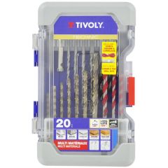 Tivoly Mixed Multi-Material Drill Bit Set – 20-Piece HSS & Carbide Bits Ø 3–8 mm, T20 Mixed RANGER Case