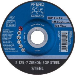 PFERD SGP ZIRKON STEEL metallilihvketas, 125 × 7 mm