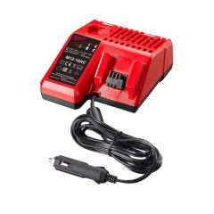 Milwaukee M12–M18 REDLITHIUM vehicle charger, 12/24 V