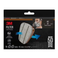 Filter Cartridge 6055, A2 Organic Vapours, 1 Pair/Pack, 3M