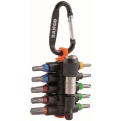 Bits set Bahco "Sticky" for Torx screws 11 pcs in rubber holder, T10-T40