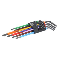 Torx L-key set Bahco 9pcs T8-T40, color coded
