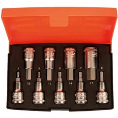 Short socket drivers S9 set HEX H4-H17 9 pcs 1/2"