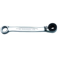 Bahco 6950CBR mini 1/4" bit ratchet – 52 teeth, 7° return angle, socket adapter included, steel, 90 mm compact design, retail package