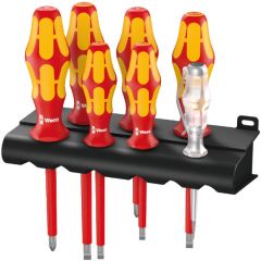 Wera 160i/7, Kruvikeerajate komplekt Kraftform VDE Plus Series 100, ühepoolse faasitesteri ja hoidikuga, 7 osa