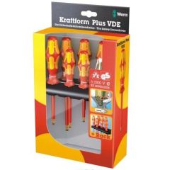 Wera 160i/165i/7, Kruvikeerajate komplekt Kraftform Plus Series 100, ühepoolse faasitesteri ja hoidikuga, 7 osa