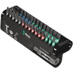 Wera Bit-Check 30 Impaktor 1 Bits Assortment – 30-Piece, Impaktor Technology, Retaining-Ring Magnet Holder, ¼″ Hex