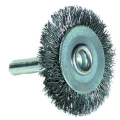 Wheel brush for drill, Ø38mm, crimped steel wire 0.35mm, shank 6mm