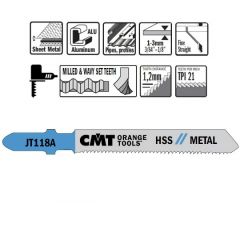 CMT JT118A-5&CMT полотно для лобзика, 50 × 1,2 мм, HSS, 5 шт.