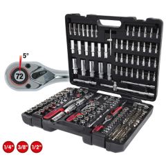 Padrunikomplekt CHROMEplus 1/4-3/8-1/2´´, 195-osa, KS Tools