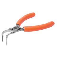 Mini needle nose pliers 125mm, with bent nose 90°