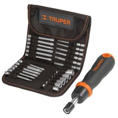 Отверка с трещоткой и битами, 26 шт. Truper®