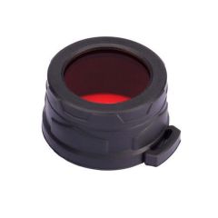Nitecore NFR40 red filter – double-sided mineral glass, rubber cup, compatible with 40mm head flashlights including MH25Pro, MH27, EA41, SR7