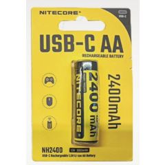 Nitecore NH2400 2400mAh USB-C Rechargeable AA Battery 1pcs