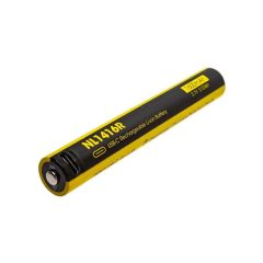 Nitecore NL1416R rechargeable Li-ion battery – 1600 mAh, 14100 form factor, USB-C charging, nickel-plated stainless steel