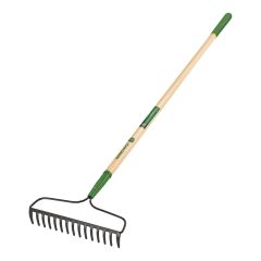 John Deere кованые дугообразные грабли с 15 зубьями и деревянным черенком, 166 см
