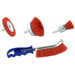 Tivoly Nylon Drill Brush Set 3 pc, 80 Grit, 1/4" HEX + Ergo Handle Brush