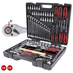 1/4"+1/2" universaalne tööriistakomplekt 97pcs, KS Tools