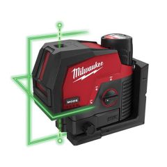 Vertikaalpunktidega ristjoonlaser (roheline) Milwaukee M12 CLLP-301C