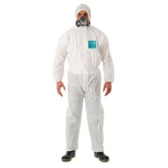 Disposable coverall Type 5/6 Ansell Alphatec 1800 Standard, white, size M