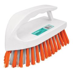 Scrub brush with ergonomic "iron" handle and 30mm PVC bristles, 140x50mm Klintek 57008