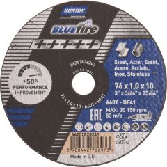 Lõikeketas Norton Blue Fire A60 T41 - 76x1x10mm