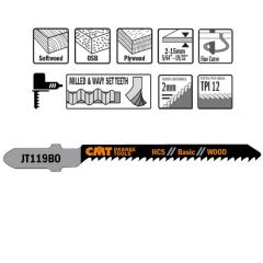 Tikksaetera puidule HCS, 5tk pakis 50x2/12TPI, CMT