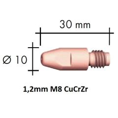 Kontaktsuudmik CuCrZr M8x30x10 - 1,2mm, Binzel